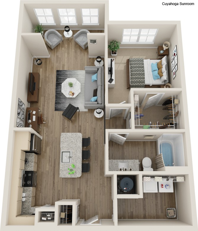 Cuyahoga - Sunroom floor plan